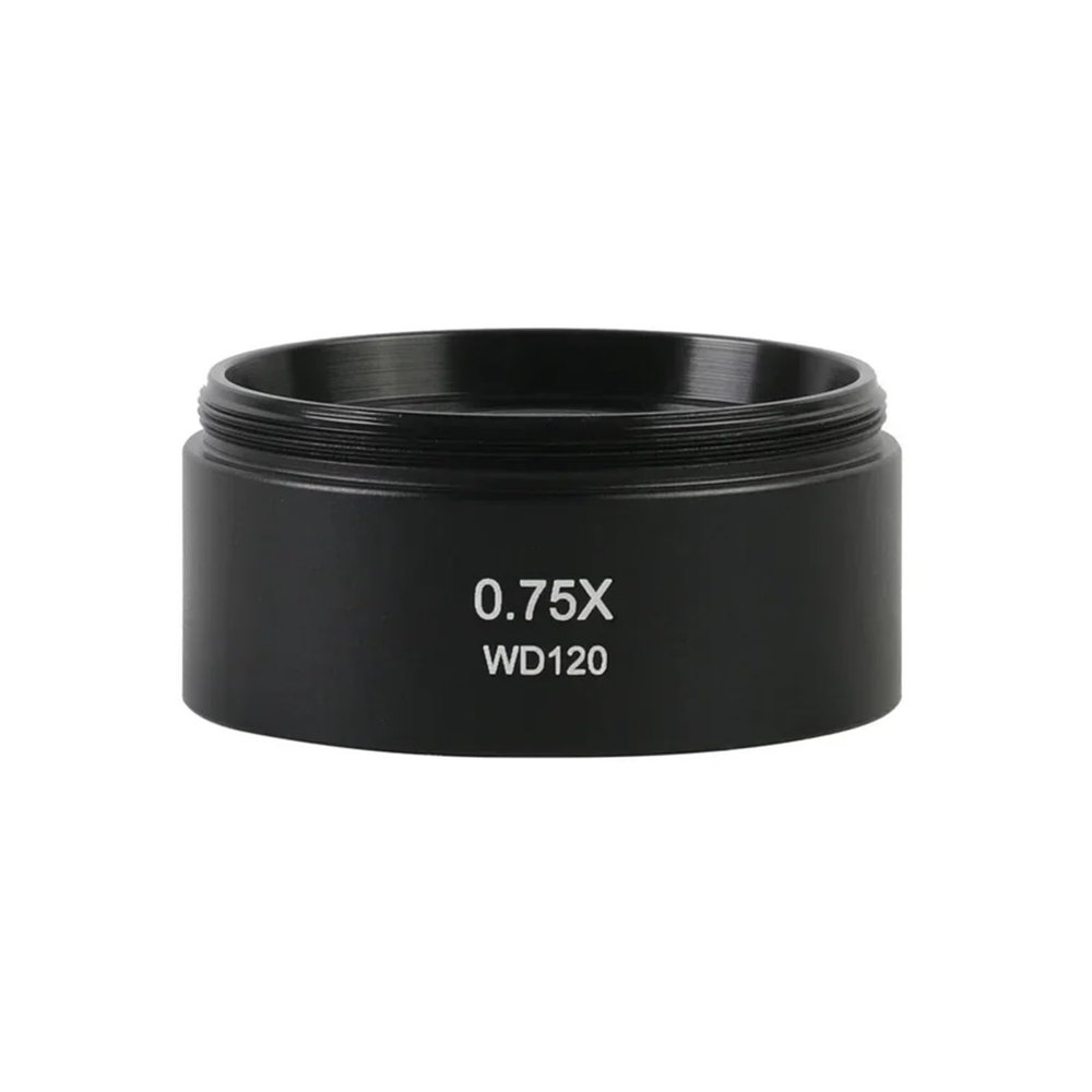 0.3X/0.5X/0.7X/0.75X/1.5X/2X Trinocular Binocular Stereo Microscope Auxiliary Objective Lens M48 Mount Barlow Glass(0.75X)