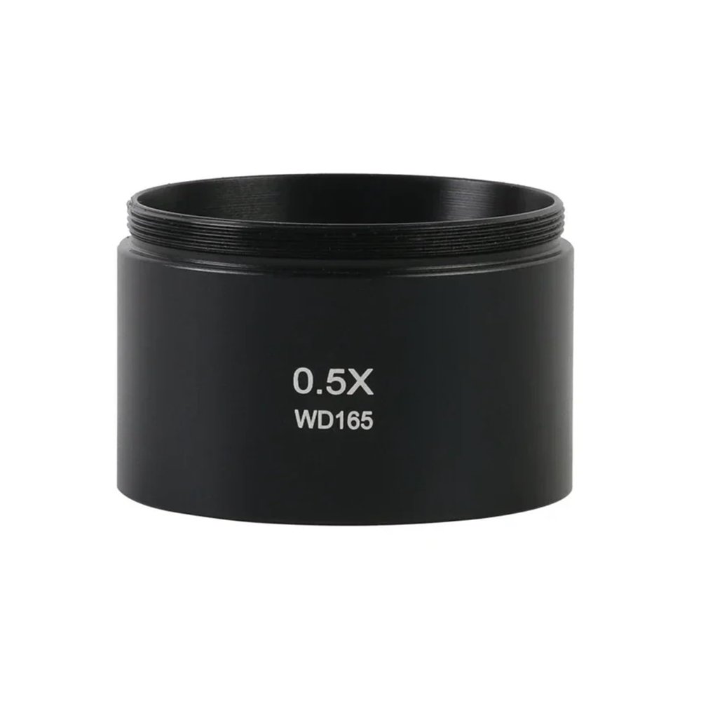 0.3X/0.5X/0.7X/0.75X/1.5X/2X Trinocular Binocular Stereo Microscope Auxiliary Objective Lens M48 Mount Barlow Glass(0.5X)