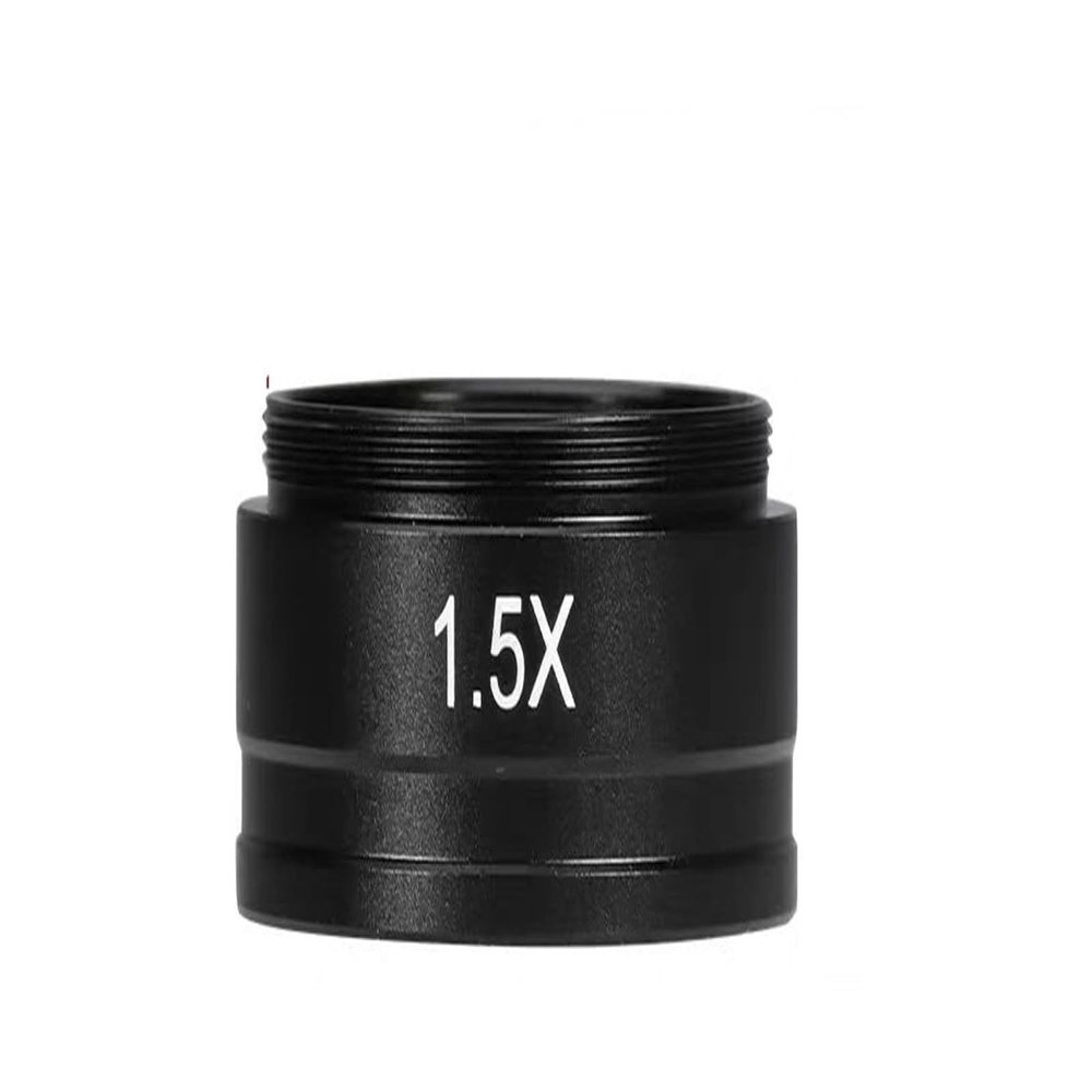 0.3X/0.5X /0.7X/ 1.5X/2X Barlow Auxiliary Objective Glass Lens for 10A C-Mount Lens Industrial Video Microscope Objective(1.5X)