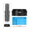 0.3X/0.5X /0.7X/ 1.5X/2X Barlow Auxiliary Objective Glass Lens for 10A C-Mount Lens Industrial Video Microscope Objective(1.5X) view 2