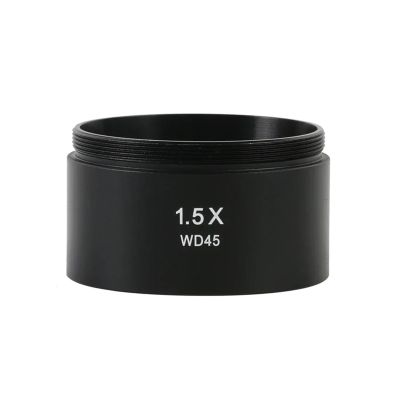 0.3X/0.5X/0.7X/0.75X/1.5X/2X Trinocular Binocular Stereo Microscope Auxiliary Objective Lens M48 Mount Barlow Glass(1.5X)