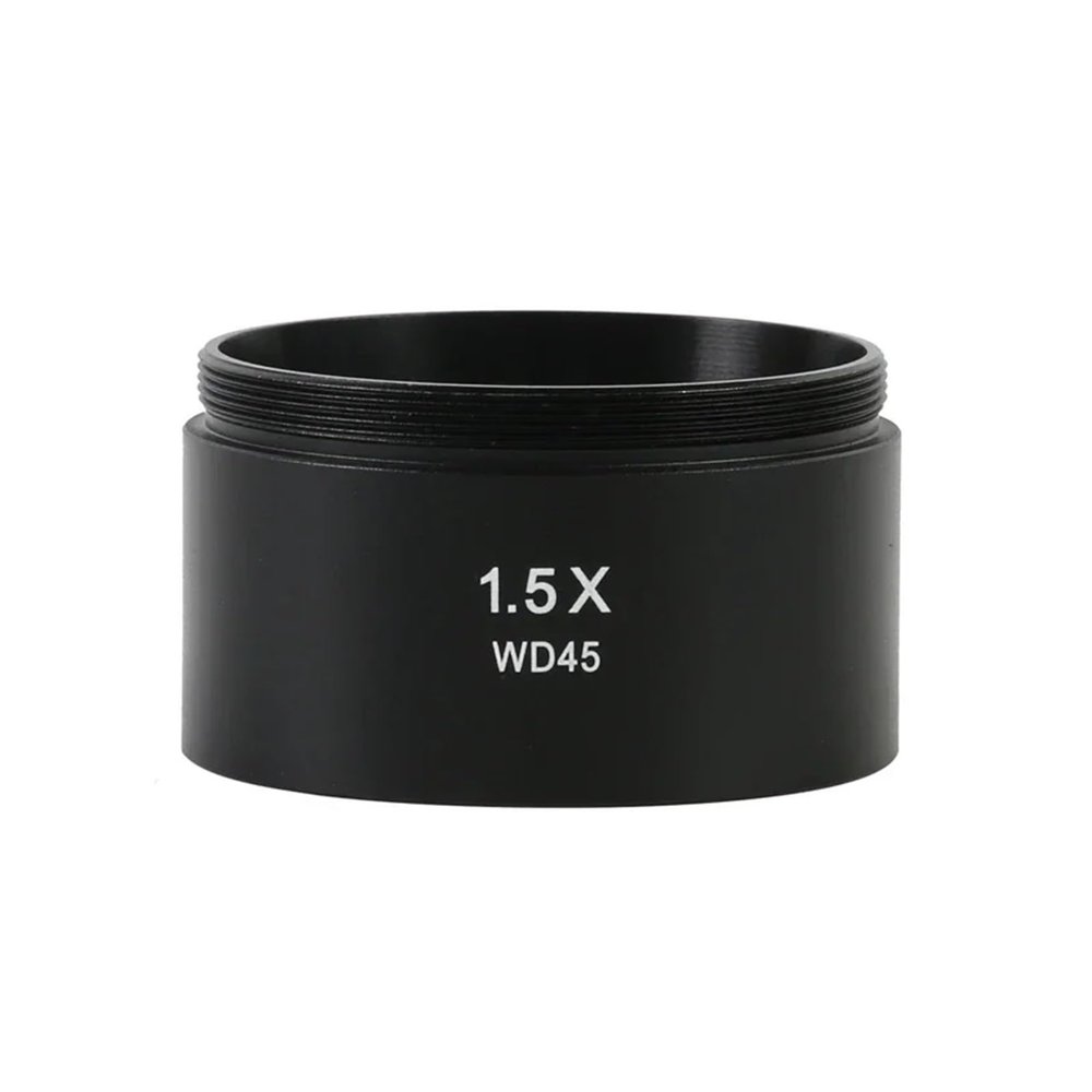 0.3X/0.5X/0.7X/0.75X/1.5X/2X Trinocular Binocular Stereo Microscope Auxiliary Objective Lens M48 Mount Barlow Glass(1.5X)