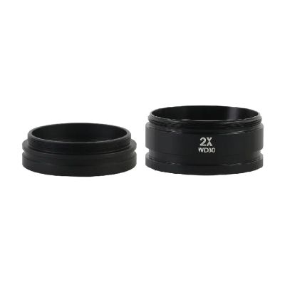 0.3X/0.5X/0.7X/0.75X/1.5X/2X Trinocular Binocular Stereo Microscope Auxiliary Objective Lens M48 Mount Barlow Glass(2X Protective Lens)