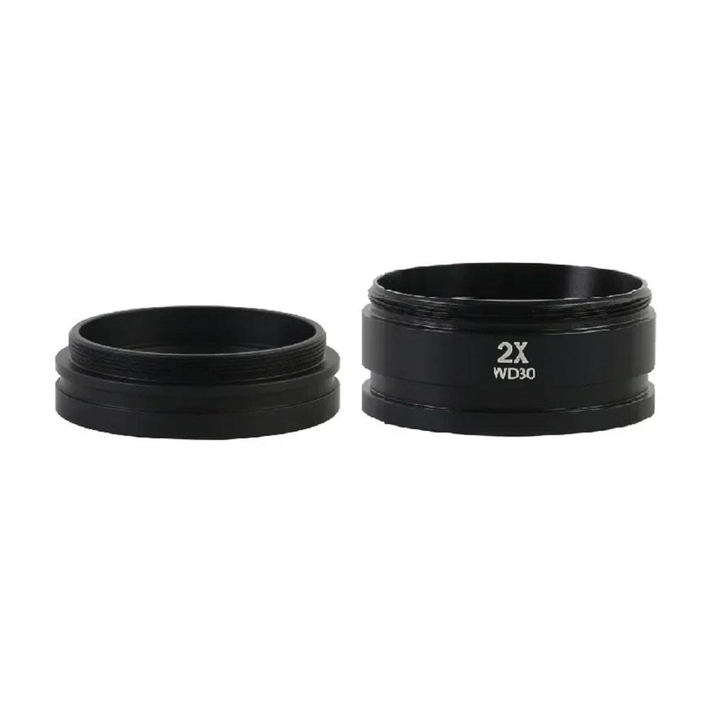 0.3X/0.5X/0.7X/0.75X/1.5X/2X Trinocular Binocular Stereo Microscope Auxiliary Objective Lens M48 Mount Barlow Glass(2X Protective Lens)