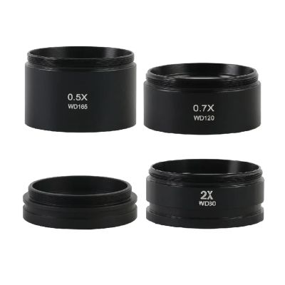 0.3X/0.5X/0.7X/0.75X/1.5X/2X Trinocular Binocular Stereo Microscope Auxiliary Objective Lens M48 Mount Barlow Glass(0.5X 0.7X 1X 2X)