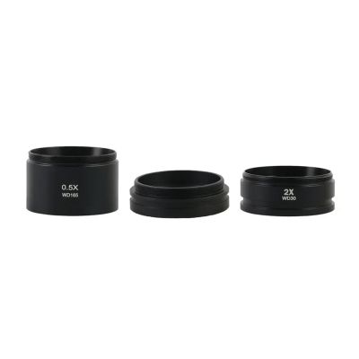 0.3X/0.5X/0.7X/0.75X/1.5X/2X Trinocular Binocular Stereo Microscope Auxiliary Objective Lens M48 Mount Barlow Glass(0.5X 2X 1X)