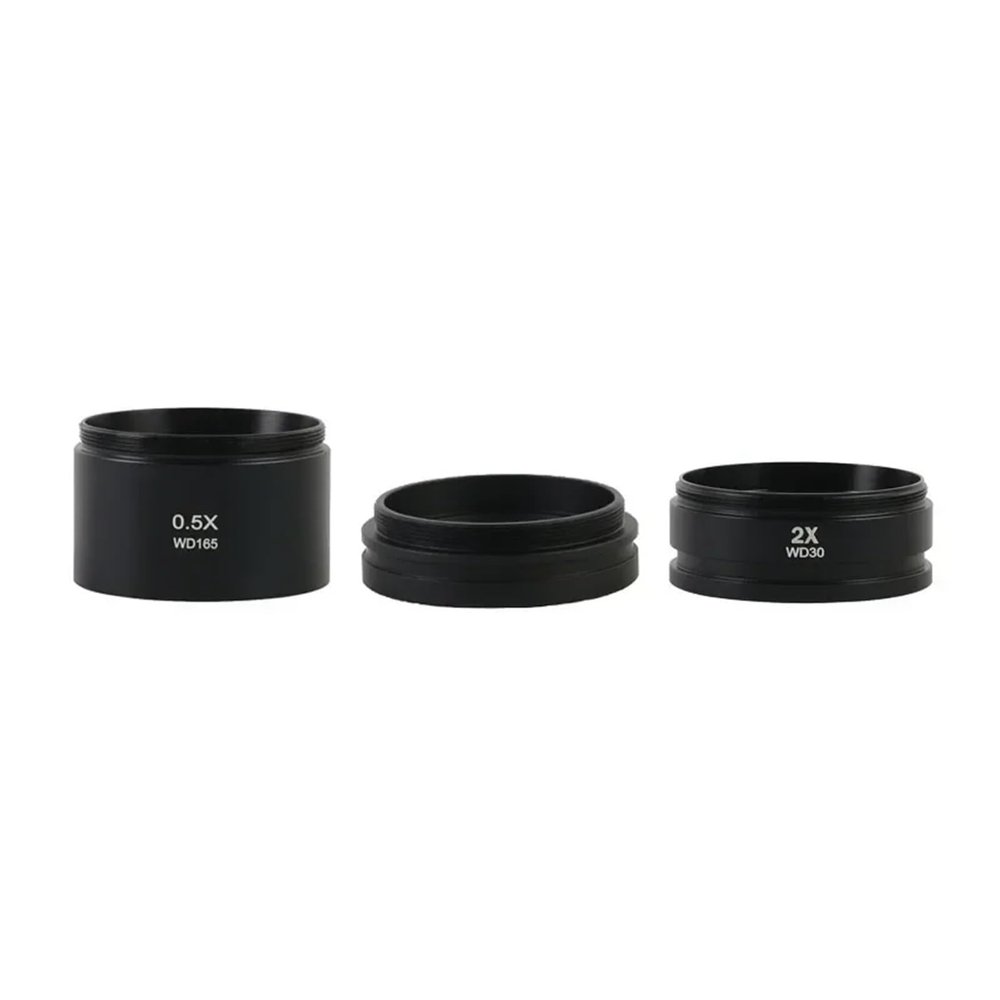 0.3X/0.5X/0.7X/0.75X/1.5X/2X Trinocular Binocular Stereo Microscope Auxiliary Objective Lens M48 Mount Barlow Glass(0.5X 2X 1X)