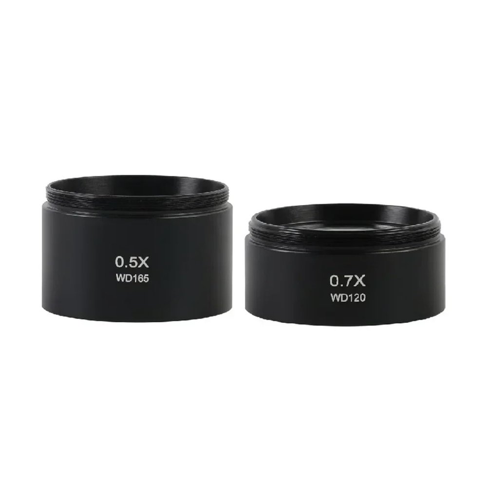 0.3X/0.5X/0.7X/0.75X/1.5X/2X Trinocular Binocular Stereo Microscope Auxiliary Objective Lens M48 Mount Barlow Glass(0.5X 0.7X)