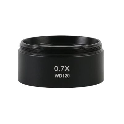 0.3X/0.5X/0.7X/0.75X/1.5X/2X Trinocular Binocular Stereo Microscope Auxiliary Objective Lens M48 Mount Barlow Glass(0.7X)
