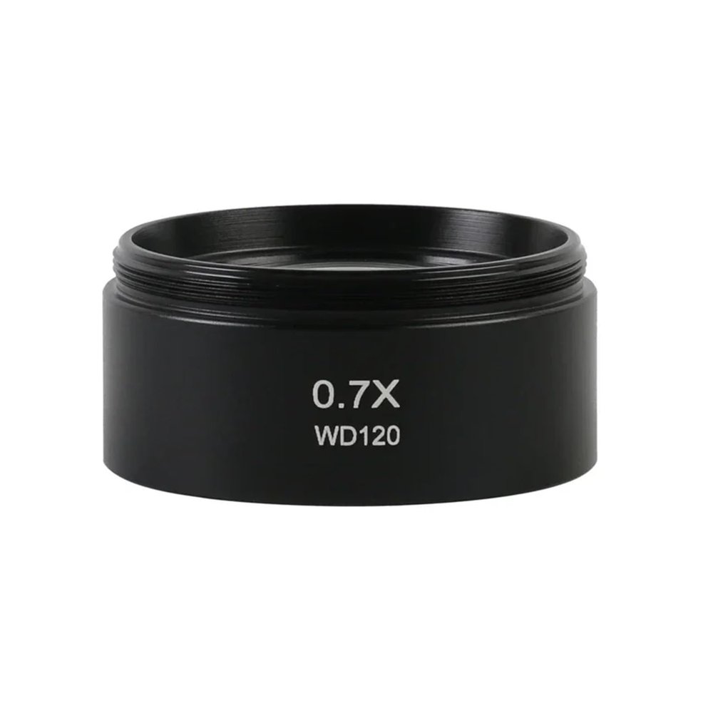 0.3X/0.5X/0.7X/0.75X/1.5X/2X Trinocular Binocular Stereo Microscope Auxiliary Objective Lens M48 Mount Barlow Glass(0.7X)
