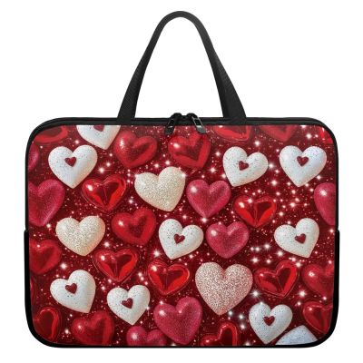 15 15.6 17 17.3 inch Neoprene Laptop Computer PC Handbag Carrying Case Laptop Sleeve Bag Compatible with Most Laptop Notebook(HeartsRed)