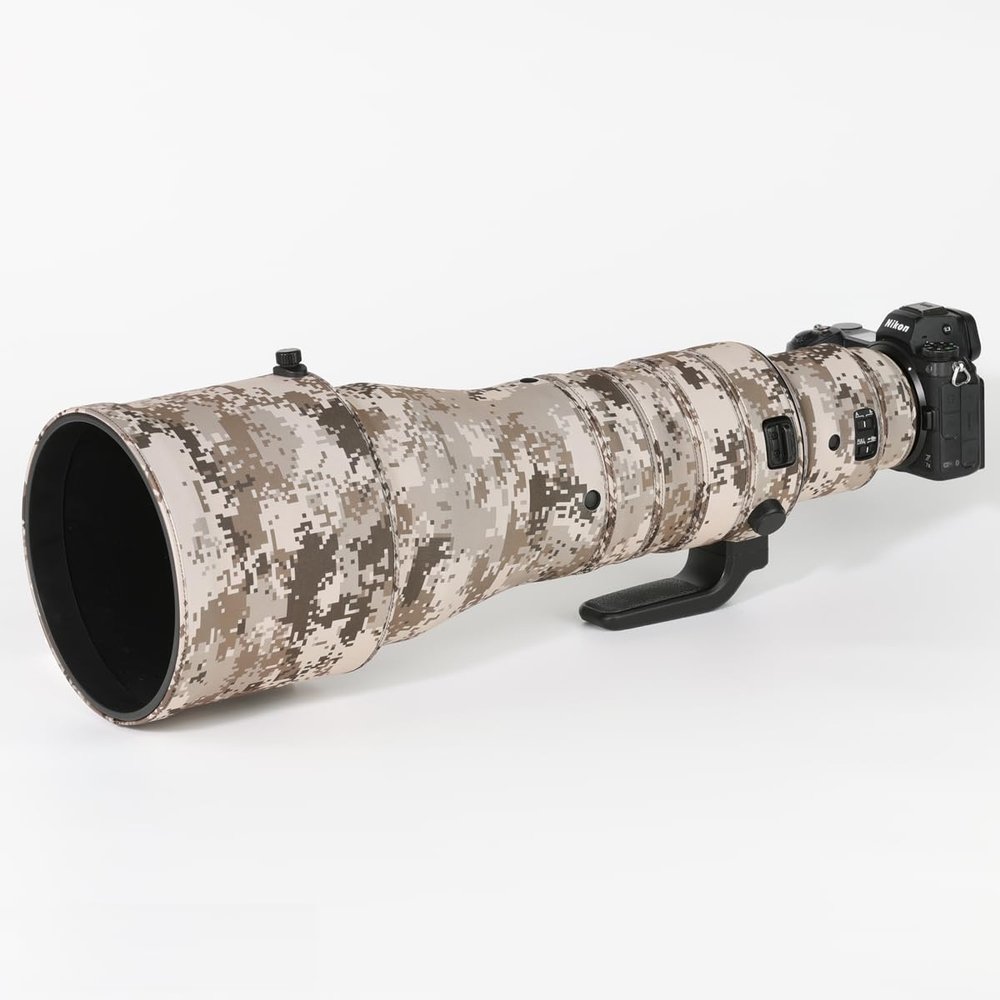 CHASING BIRDS Lens Camouflage Waterproof Coat for Nikon Z 600mm f/4 TC VR S Rainproof Lens Protective Cover Version IV (Brown Grid, with Z 2X)