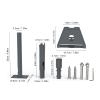 Vertical Roof Mount for Gen 3, Stainless Steel and ABS Materials Roof Mount Installation Kit Suitable for Gen 3 for Internet Kit Satellite view 2