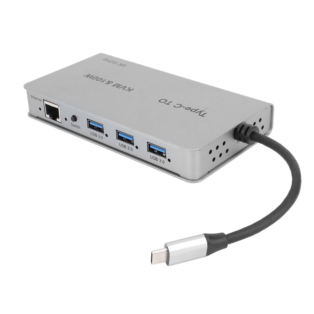 USB 3.0 Switch, USB Switcher 2 Computers Share 3 USB 4K 60Hz for PC Mouse Keyboard Printer Scanner, 1 Type C PD100W 5A 20V, USB KVM Switch Selector Compatible with Windows, Mac