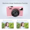 1080P Digital Camera 48MP 3.0 Inch TFT LCD Screen 16X Digital Zoom Face Detection Anti Shake Portable Camera Pink (32GB) view 3