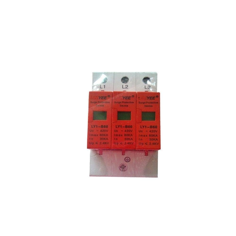 60KA 420v 3 Pole 60A SPD Household Surge Protector Protective Low-Voltage Arrester Device Surge Protective Device