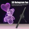 3D Hologram LED Fan Projector, 3D Hologram Christmas Tree 16.5" High Resolution Holographic Fan for Shop, Bar, Halloween Party Advertising Display,2PCS view 3