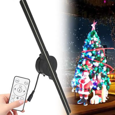NzEupno WiFi 3D Hologram LED Fan Projector, Animated Holographic Display, Hologram Advertising with Remote for Shop, Bar, Christmas Halloween Party Events,3PCS
