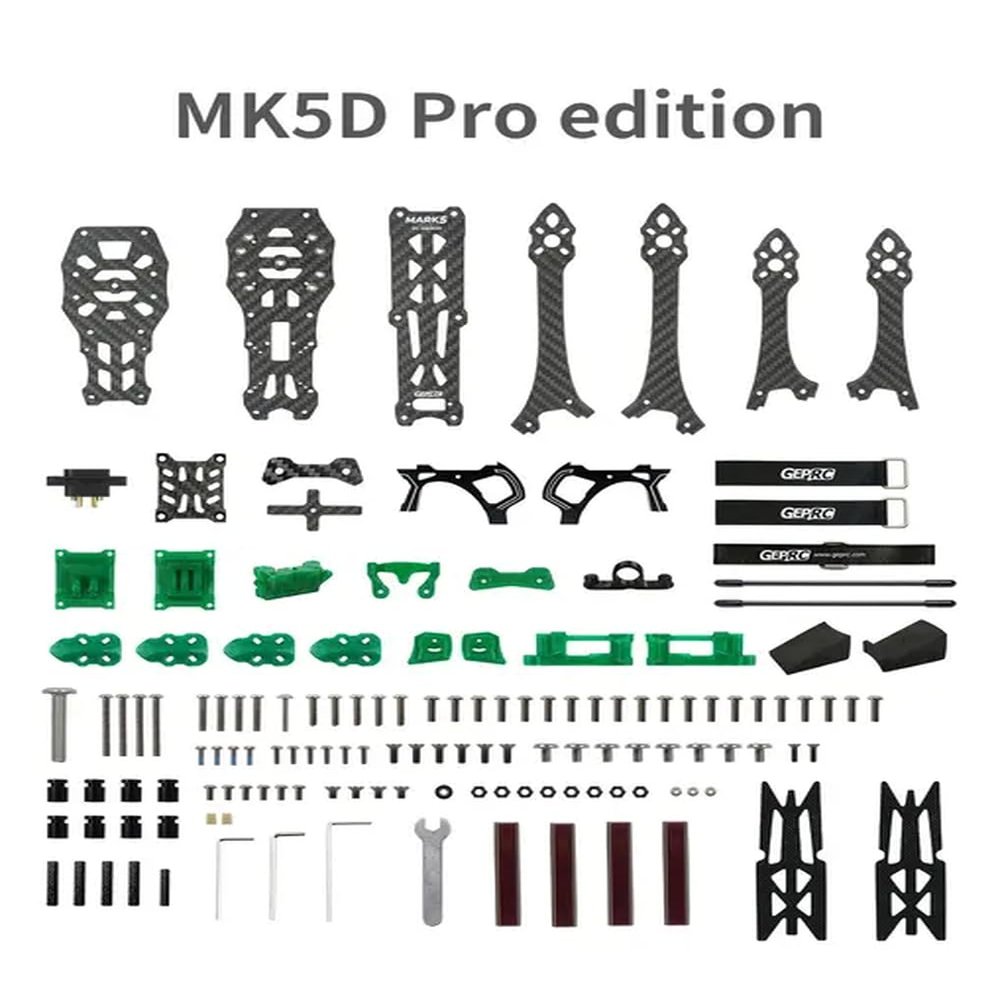 CUIPPWRJ GEP-MK5D O3 DeadCat Frame Mark 5 Compatible with 03 Air Unit HD VTX Aluminum Side Plate Compatible with Racing Drone Parts(Pro Green)