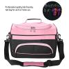 PABVZS Hairdressing Tool Carrying Bag Travel Storage Case Bag with Shoulder Strap Portable Barber Toolkit Storage Bag Large Capacity Pro Hairdressing Hair Equipment Salon Tool Carrying Bag(Rose Pink) view 3