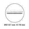 Microscope X=10 Mm Ocular Micrometer DIV 0.1 Mm Reticle Ruler Horizontal Measuring Eyepiece Diameter 20 Mm 29 Mm for Microscope(Diameter 23 mm) view 2