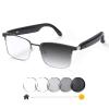 Giinova Smart Bluetooth Glasses for Women Men with Speaker Physical Color-Change Anti-Blue Light Polarized Built-in Microphone for Android iOS (Silver Frame) view 1