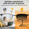Giinova Smart Bluetooth Glasses for Women Men with Speaker Physical Color-Change Anti-Blue Light Polarized Built-in Microphone for Android iOS (Silver Frame) view 3