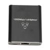 Aluminum Alloy Ethernet Splitter to 2 with USB Power Cable LAN Adapter for TV,PC,and Router view 1