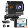 Yolansin 4K60FPS Action Camera Touchscreen, 40M Waterproof Underwater Camera with 64G SD Card, 6-Axis Stabilization Motorcycle Camera 8X Zoom with 2.4G Remote Control 2 * 1350 mAh Batteries view 1