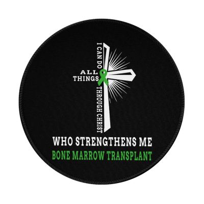 Rqwaaed Bone Marrow Transplant Fight Cancer Ribbon 2 PCS Charming Round Mouse Pad Cute Design Non-Slip Waterproof 8x8 in