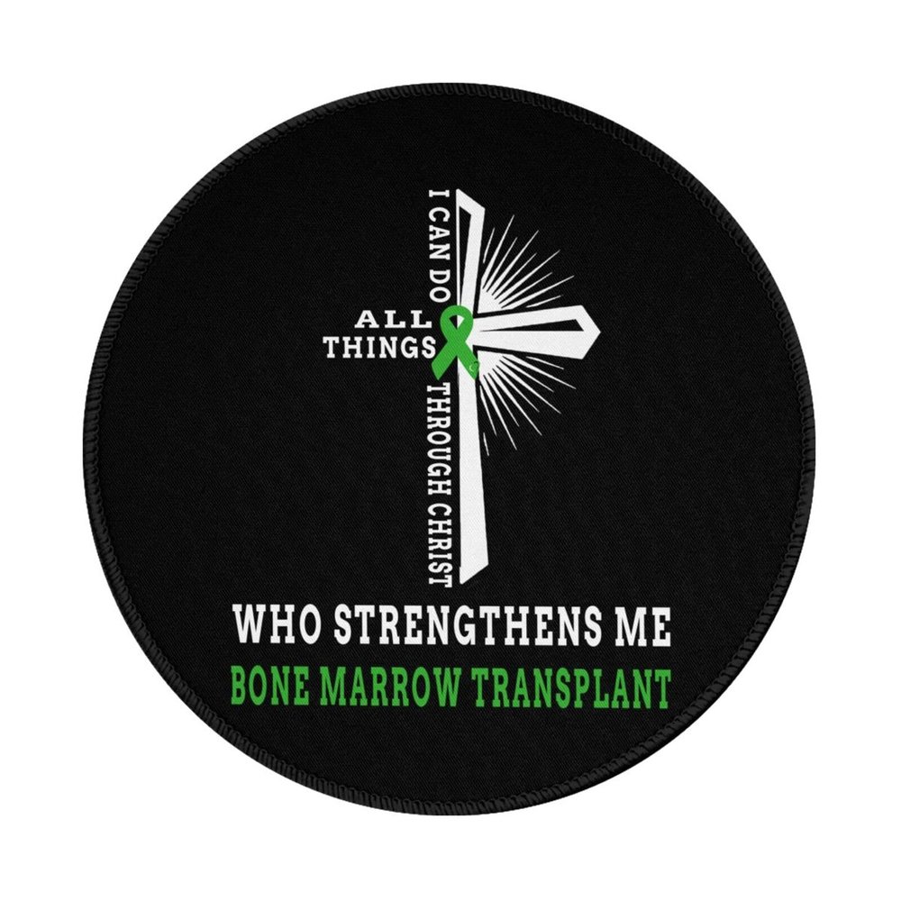 Rqwaaed Bone Marrow Transplant Fight Cancer Ribbon 2 PCS Charming Round Mouse Pad Cute Design Non-Slip Waterproof 8x8 in
