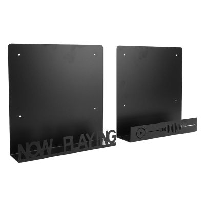 2 Pcs Record Shelf Wall Mount, Metal Record Storage Display Holder, Album Record Floating Wall Shelves Records Organizer Stand for Wall Decor CD Bookshelf Magazine Rack