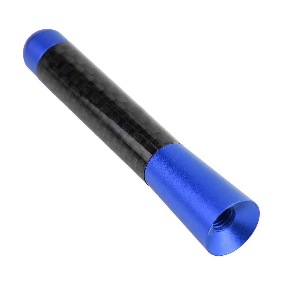 Carbon Fiber Screw Radio Short Antenna Aerial, Easy Installation, Universal Fit for Most Cars, 4 Studs Included (Blue)