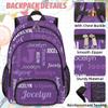 Zestdesign Personalized Backpack with Lunch Box for Women Men Lightweight Waterproof Custom Backpacks Set with Name Customize Travel Casual Daypacks, Dark Purple view 2