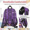 Zestdesign Personalized Backpack with Lunch Box for Women Men Lightweight Waterproof Custom Backpacks Set with Name Customize Travel Casual Daypacks, Dark Purple view 4