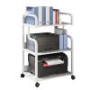 3 Tier AV Media Stand,CD Player Stand, Metal Media Cart, Open Storage Audio Rack,for Classrooms, Living Room, Office,Recording Studio(White) view 1