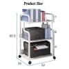 3 Tier AV Media Stand,CD Player Stand, Metal Media Cart, Open Storage Audio Rack,for Classrooms, Living Room, Office,Recording Studio(White) view 2