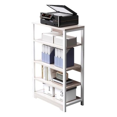 AV Media Stand,Metal Media Cart, 5 Tier CD Player Stand,Open Storage Audio Rack for Living Room, Office, Conference Rooms,Theater, Recording Studio(Maple Cherry Color)