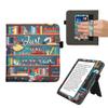 kwmobile Case Compatible with Kobo Libra Colour - Case PU Leather Cover with Magnet Closure, Stand, Strap, Card Slot - Library Motto Multicolor view 1
