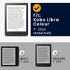 kwmobile Case Compatible with Kobo Libra Colour - Case PU Leather Cover with Magnet Closure, Stand, Strap, Card Slot - Library Motto Multicolor view 2