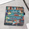 kwmobile Case Compatible with Kobo Libra Colour - Case PU Leather Cover with Magnet Closure, Stand, Strap, Card Slot - Library Motto Multicolor view 3