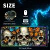 RGB Gaming Mouse Pad 13 Lighting Mousepad Modes Non-Slip Rubber Base Stitched Edges Desk Mat 31.5 x 11.8 inch Large Keyboard Large Mouse Pad for PC Games Laptop Computer - Butterflies and Skull view 2