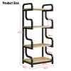 Metal Media Cart, AV Media Stand,4 Tier CD Player Stand,Open Storage Audio Rack for Living Room, Office, Conference Rooms, Recording Studio(Black+Light Walnut) view 2