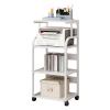 4 Tier AV Media Stand,CD Player Stand, Metal Media Cart, Open Storage Audio Rack,for Living Room, Office, Classrooms, Recording Studio(White+White) view 1