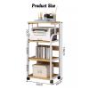 4 Tier AV Media Stand,CD Player Stand, Metal Media Cart, Open Storage Audio Rack,for Living Room, Office, Classrooms, Recording Studio(White+White) view 2