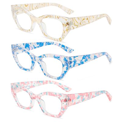laureles Sexy Small Square Eyewear 3Pack Mix Blue Light Blocking Cat Eye Reading Glasses Women Computer Readers (3Pack Mix, 0, x)