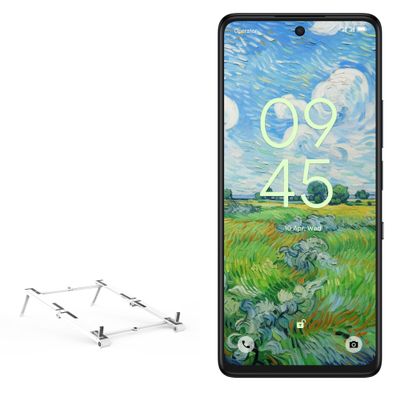 BoxWave Stand and Mount Compatible with TCL 50 Pro NxtPaper - Pocket Aluminum Stand 3-in-1, Portable Multi Angle Viewing Riser - Metallic Silver