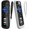 2Pack Cover for Roku Stick Remote, Case Compatible with Hisense TV Controller, Silicone Sleeve for TCL Smart TV Control Holder Glow in The Dark White and Black view 1