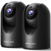 FOSCAM Home Security Camera R4S 4MP WiFi IP Camera,Wireless Baby Monitor with AI Human Detection Sound Detection 33ft Night Vision 2 Way Audio Compatible with Alexa Black 2PCS view 1