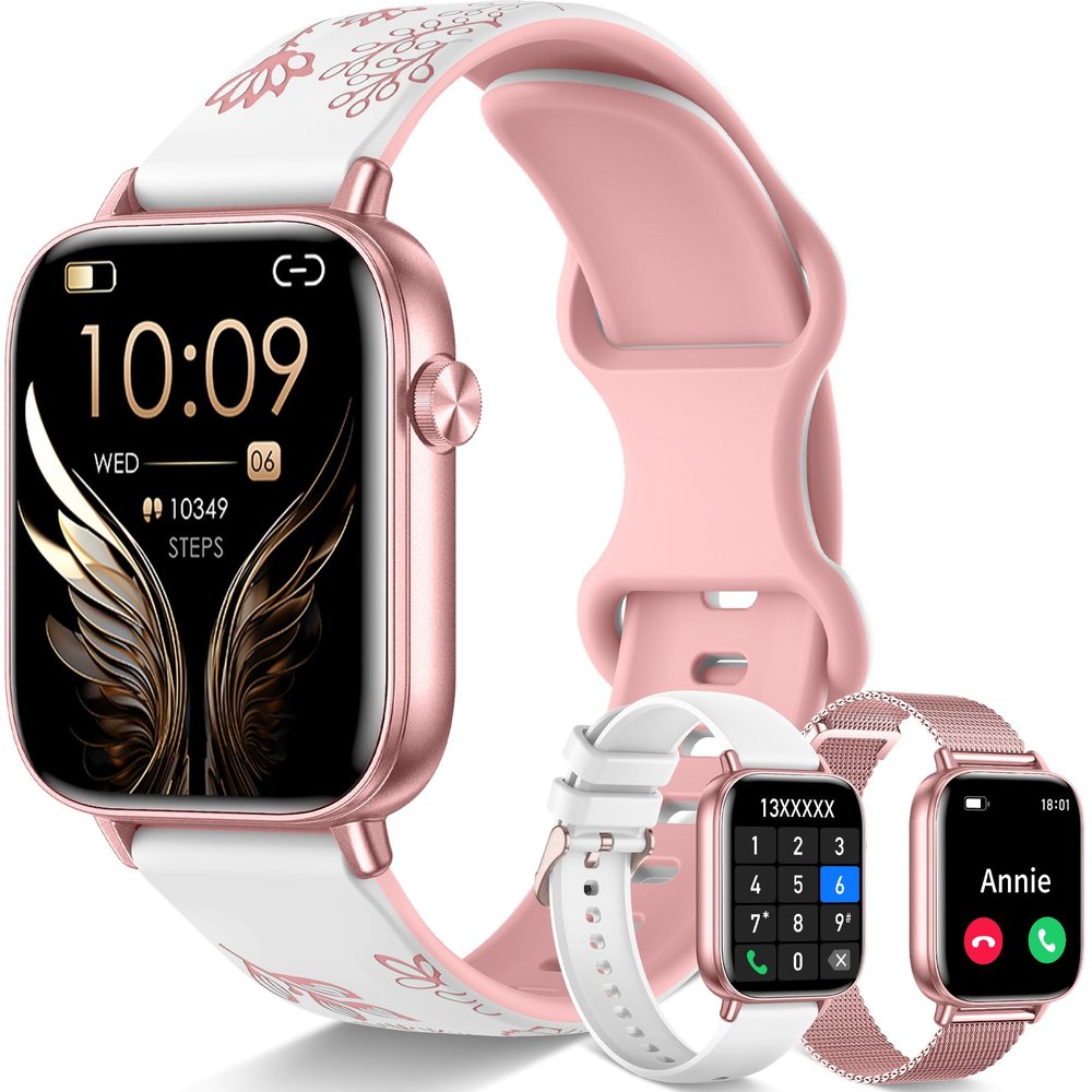 1.83'' Smart Watch for Women with Bluetooth Call (Answer/Dial), Activity Fitness Tracker with 100+ Sport Modes Heart Rate/Sleep Monitor Pedometer, Women Smartwatches Compatible Android Phone iPhone